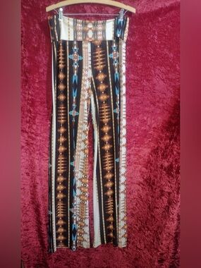B2 Together Southwestern Print Wide Leg Palazzo Pants Size M